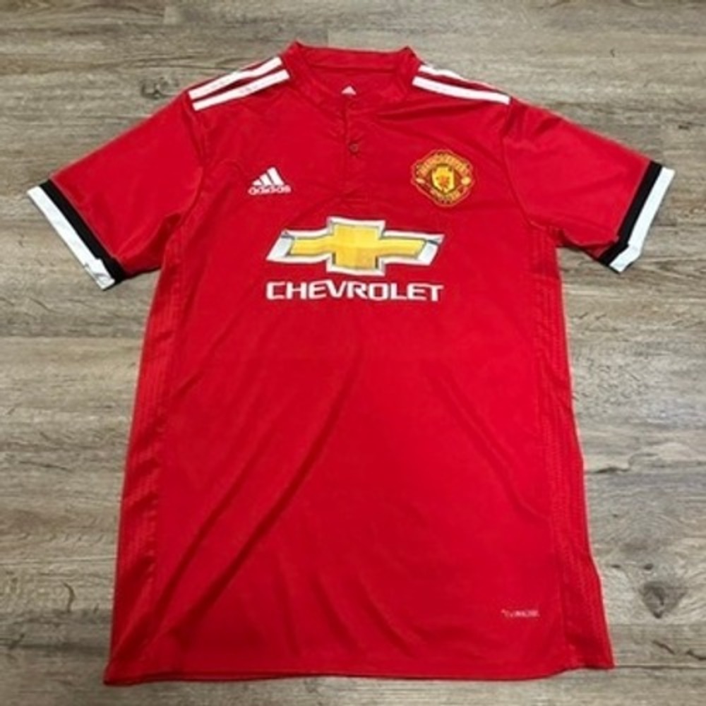 Adidas Manchester United 2017-18 Home Jersey Red Mens‎ Medium Climacool Soccer